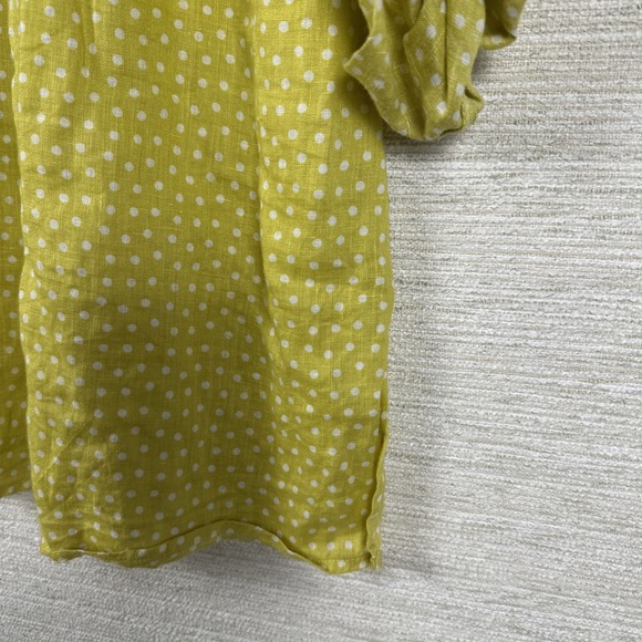 Rachel Zoe 100% Linen Womens 3X Yellow Polka Dot Resort Lagenlook Summer Casual - Picture 7 of 12